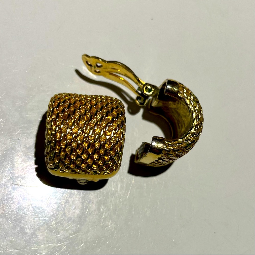 Givenchy basketweave clip on earrings